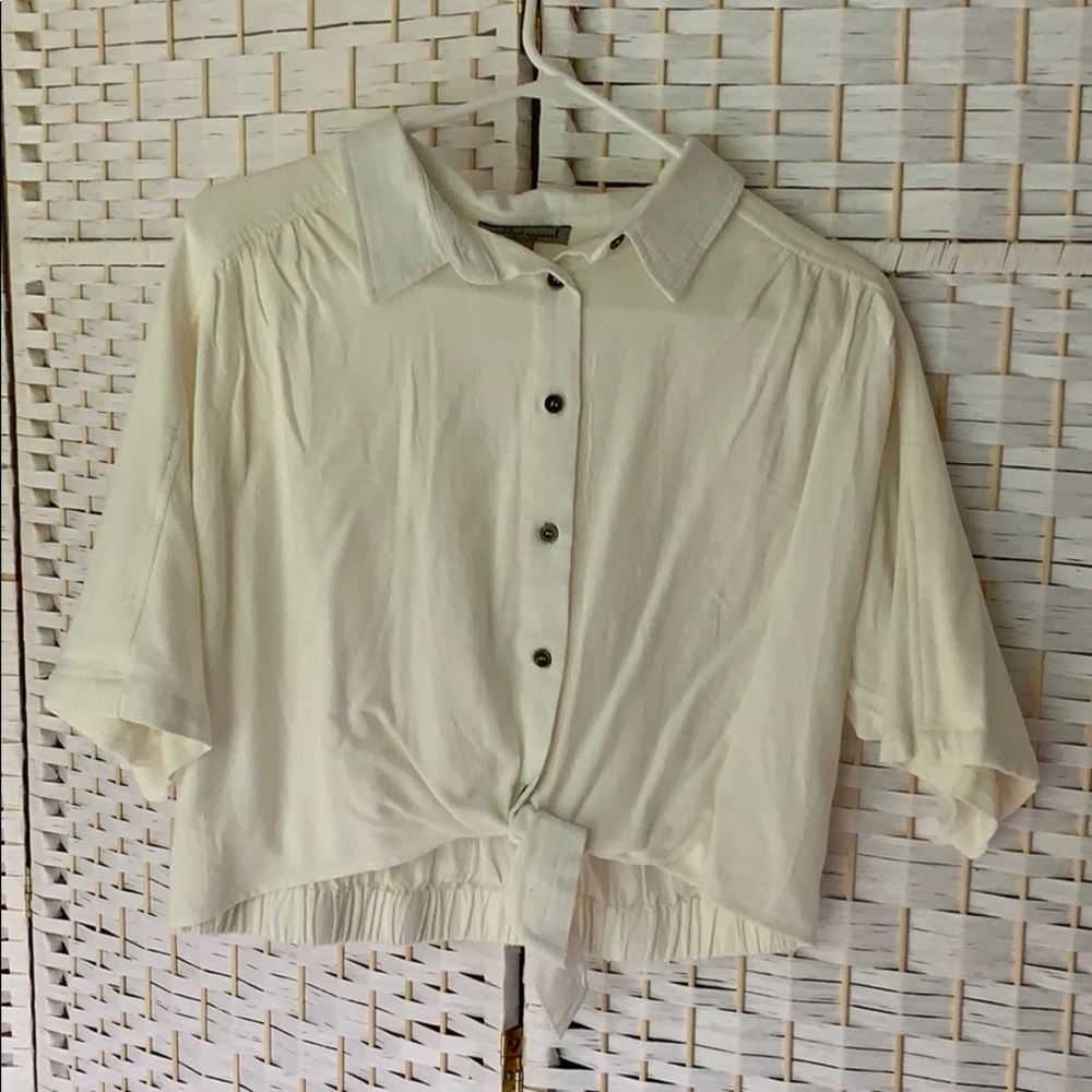 Off-White Vintage Inspired Crop Top